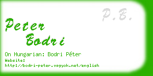 peter bodri business card